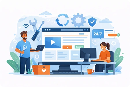 laptop with webdesign on monitor